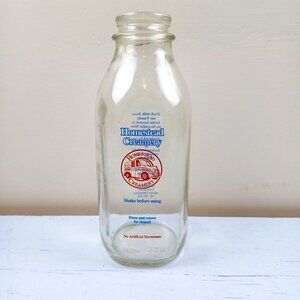 Homestead Creamery Clear Glass Milk Bottle 32 Oz Vintage Dairy Farm Design